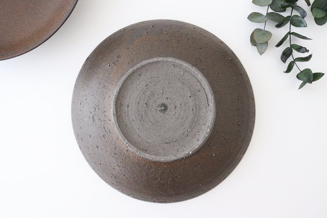 Round Deep Plate Iron Rust | Shigaraki Ware