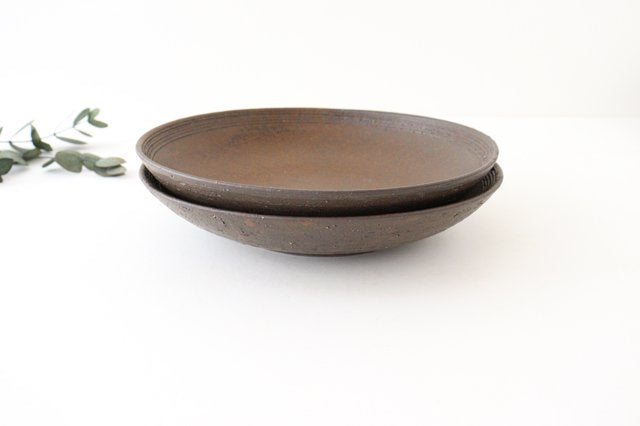 Round Deep Plate Iron Rust | Shigaraki Ware