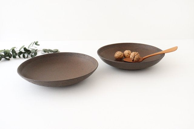Round Deep Plate Iron Rust | Shigaraki Ware
