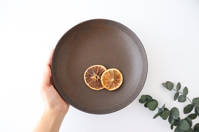 Round Deep Plate Iron Rust | Shigaraki Ware
