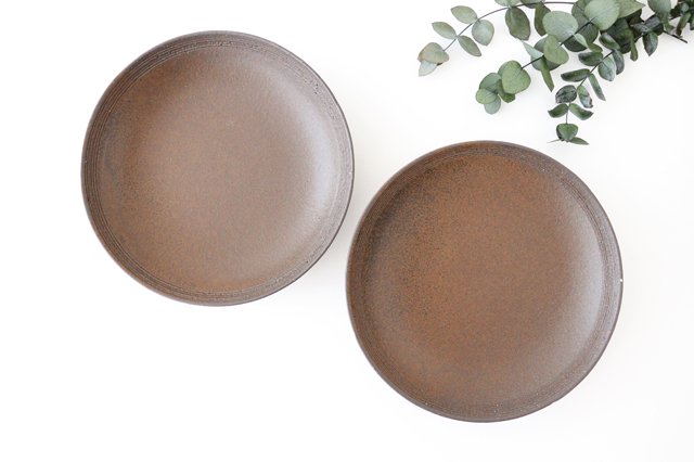 Round Deep Plate Iron Rust | Shigaraki Ware
