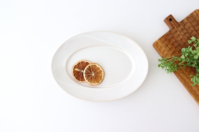 Kosen Kiln Oval Plate White M | Banko Ware