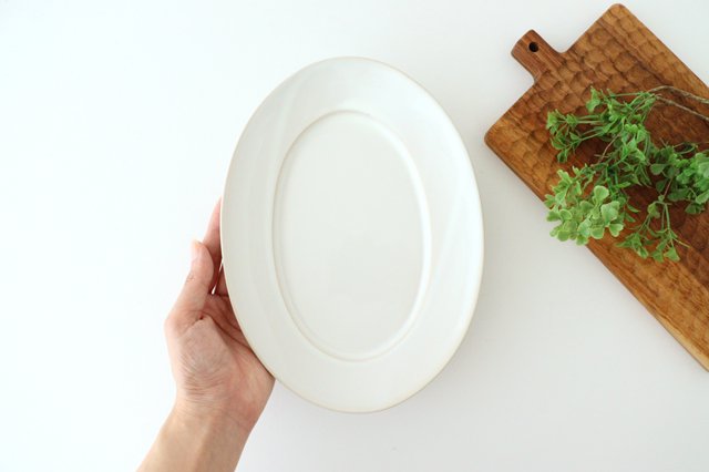 Kosen Kiln Oval Plate White M | Banko Ware