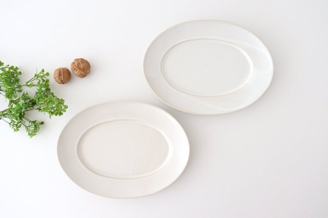 Kosen Kiln Oval Plate White M | Banko Ware