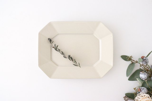 Kosen Kiln Octogonal Plate Beige L | Banko Ware