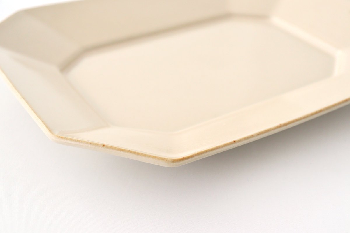 Kosen Kiln Octogonal Plate Beige L | Banko Ware