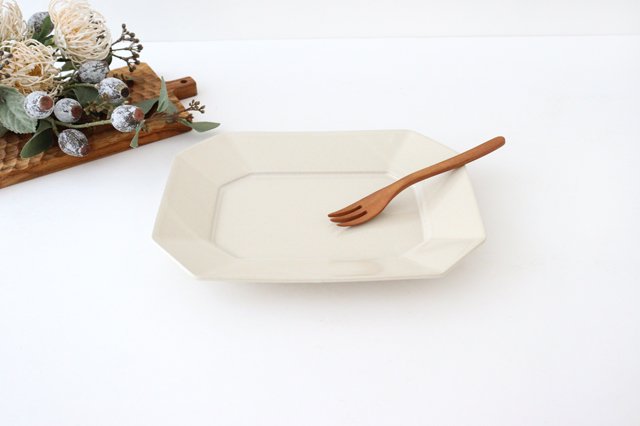 Kosen Kiln Octogonal Plate Beige L | Banko Ware