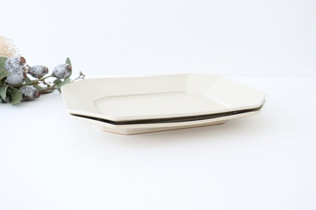 Kosen Kiln Octogonal Plate Beige L | Banko Ware