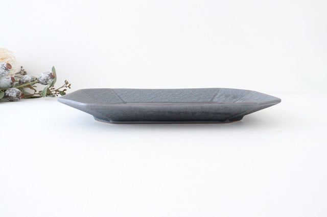 Kosen Kiln Octogonal Plate Gray L | Banko Ware