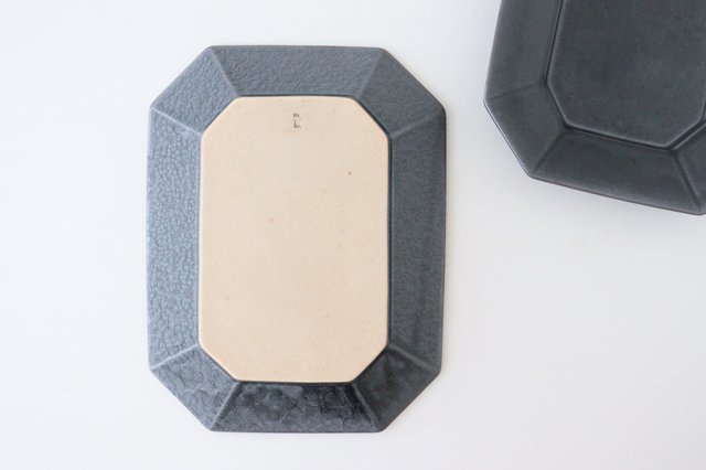 Kosen Kiln Octogonal Plate Gray L | Banko Ware