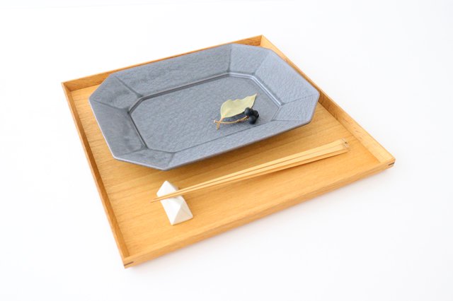 Kosen Kiln Octogonal Plate Gray L | Banko Ware