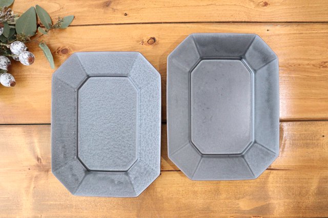 Kosen Kiln Octogonal Plate Gray L | Banko Ware