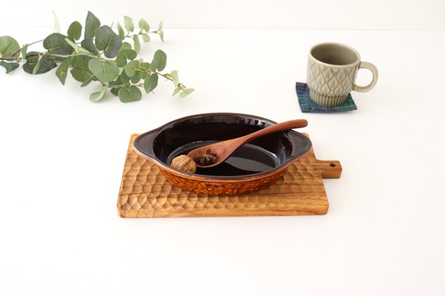 Kosen Kiln Quiche Plate Margaret Brown Small | Banko Ware