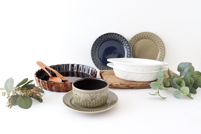 Kosen Kiln Quiche Plate Margaret Brown Small | Banko Ware