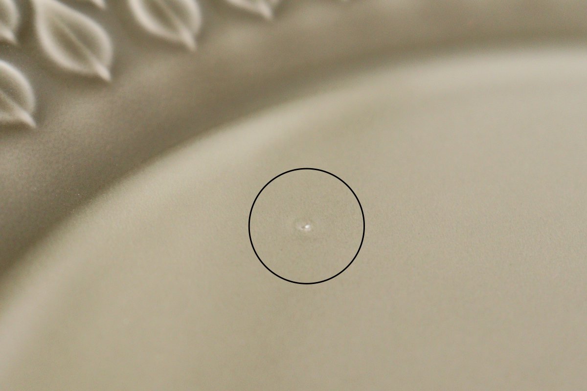 Plate large leaf gray pottery Koizumi kiln Banko ware