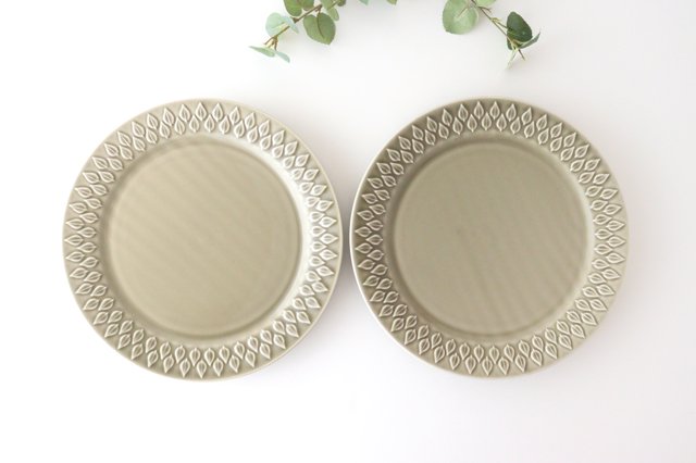 Plate large leaf gray pottery Koizumi kiln Banko ware