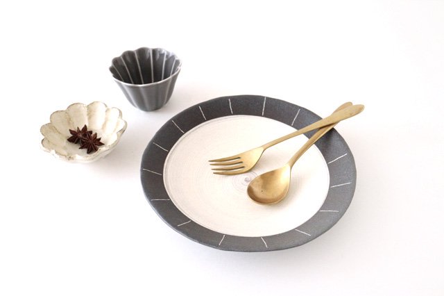 Rim Plate Line 24cm/9.4in | Shigaraki Ware