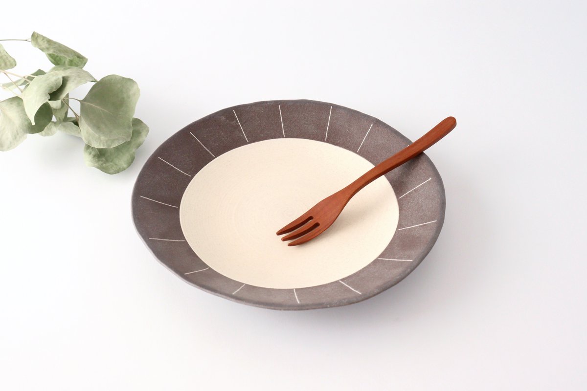 Rim Plate Line 24cm/9.4in | Shigaraki Ware