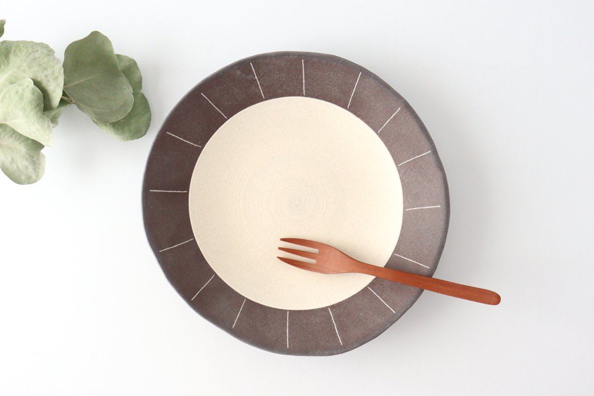 Rim Plate Line 24cm/9.4in | Shigaraki Ware