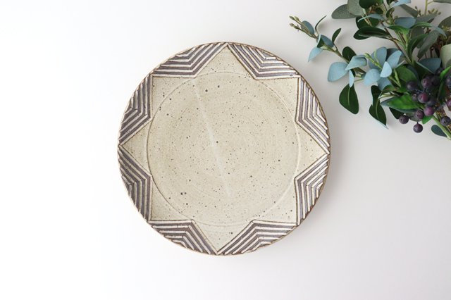 tomaru Plate Star 24cm/9.4in | Shigaraki Ware