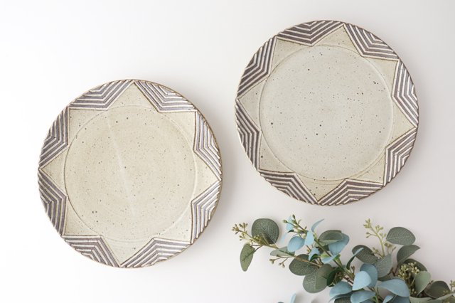 tomaru Plate Star 24cm/9.4in | Shigaraki Ware