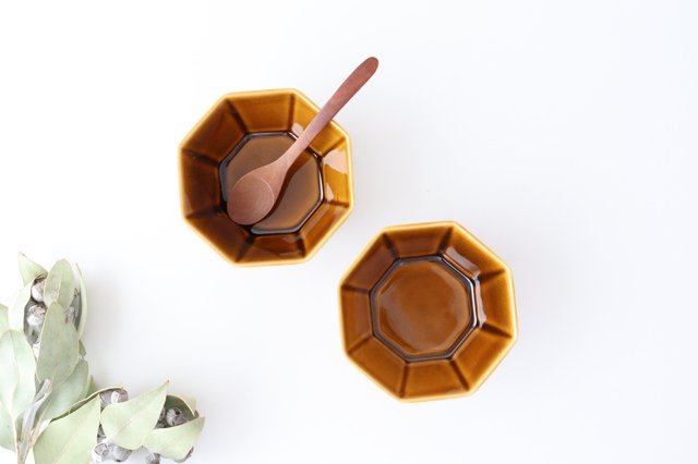 Octagonal Small Bowl Brown | Kobachi Mino Ware