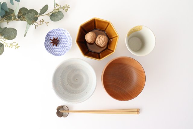 Octagonal Small Bowl Brown | Kobachi Mino Ware