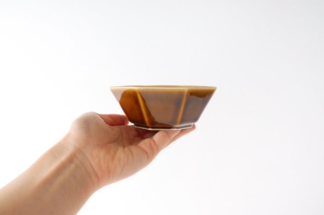 Octagonal Small Bowl Brown | Kobachi Mino Ware