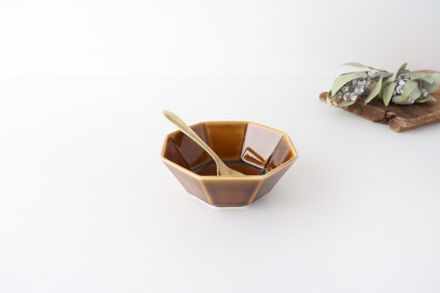 Octagonal Small Bowl Brown | Kobachi Mino Ware