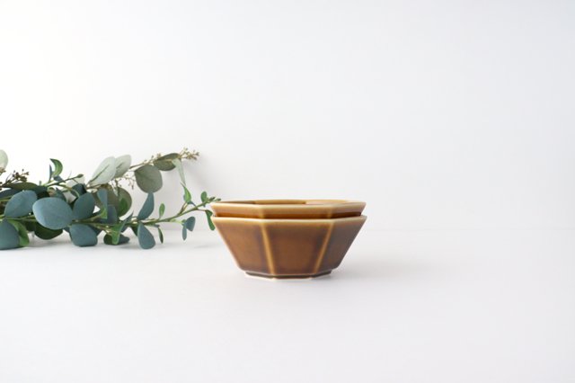 Octagonal Small Bowl Brown | Kobachi Mino Ware