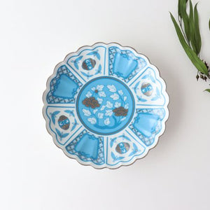 Rinkurou Kiln kotohogu Chrysanthemum Shaped Plate Blue 15cm/5.9in | Hasami Ware-TOP