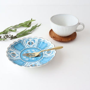 Rinkurou Kiln kotohogu Chrysanthemum Shaped Plate Blue 15cm/5.9in | Hasami Ware-Detail13