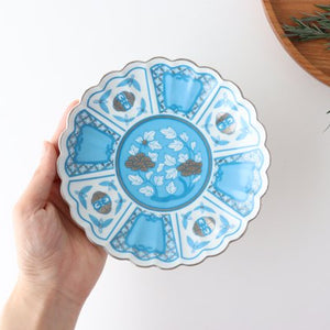 Rinkurou Kiln kotohogu Chrysanthemum Shaped Plate Blue 15cm/5.9in | Hasami Ware-Detail6