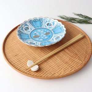 Rinkurou Kiln kotohogu Chrysanthemum Shaped Plate Blue 15cm/5.9in | Hasami Ware-Detail9
