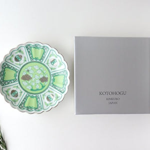 Rinkurou Kiln kotohogu Chrysanthemum Shaped Plate Green 15cm/5.9in | Hasami Ware-Detail11