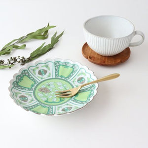 Rinkurou Kiln kotohogu Chrysanthemum Shaped Plate Green 15cm/5.9in | Hasami Ware-Detail13