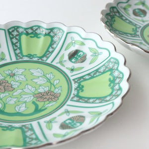 Rinkurou Kiln kotohogu Chrysanthemum Shaped Plate Green 15cm/5.9in | Hasami Ware-Detail8