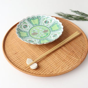 Rinkurou Kiln kotohogu Chrysanthemum Shaped Plate Green 15cm/5.9in | Hasami Ware-Detail9