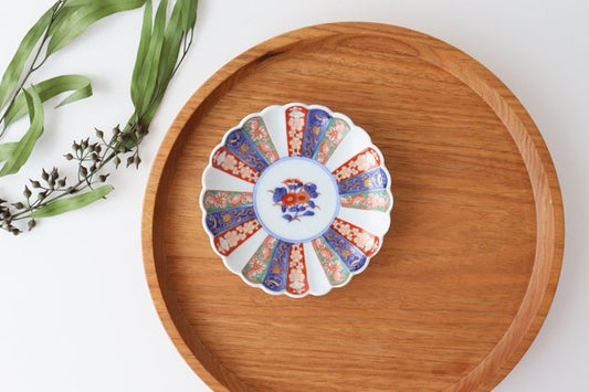 Rinkurou Kiln Sauce Plate Old Imari Chrysanthemum Pattern 9cm/3.5in | Hasami Ware-TOP