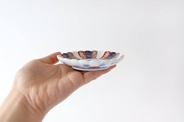 Rinkurou Kiln Sauce Plate Old Imari Chrysanthemum Pattern 9cm/3.5in | Hasami Ware-Detail4