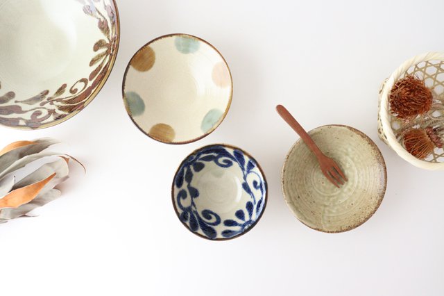 Shallow Large Bowl Blue Arabesque | Serving Bowl Mino Ware