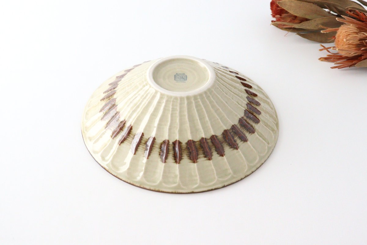 Shallow Large Bowl Blue Arabesque | Serving Bowl Mino Ware