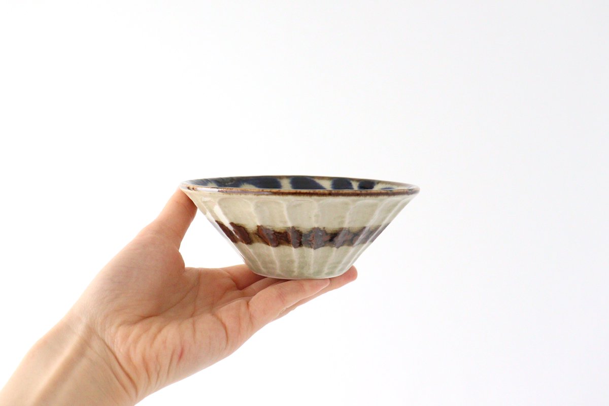 Small Deep Bowl Blue Arabesque | Kobachi Mino Ware