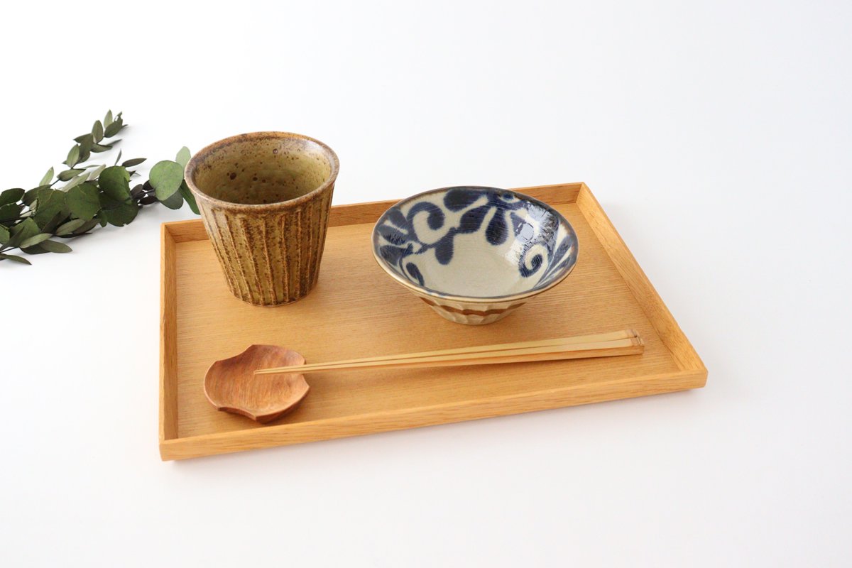 Small Deep Bowl Blue Arabesque | Kobachi Mino Ware