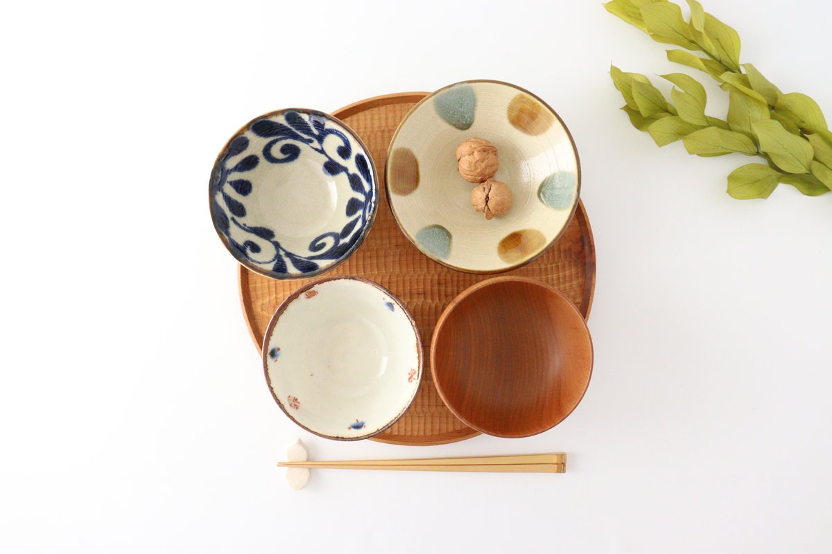 Small Deep Bowl Blue Arabesque | Kobachi Mino Ware