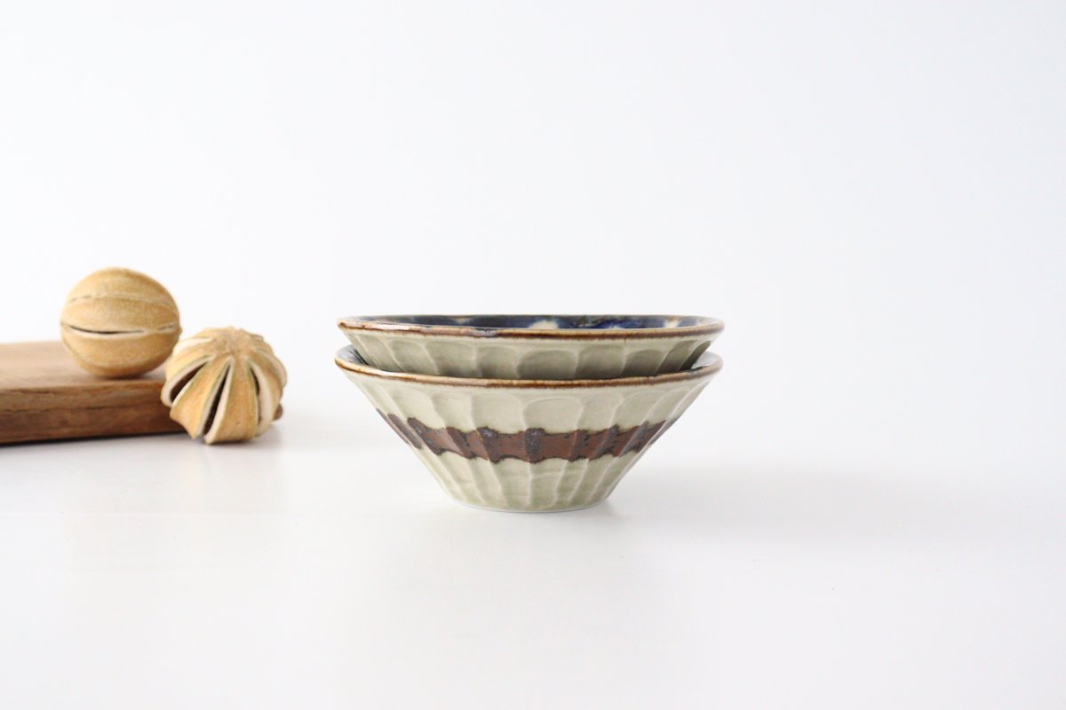 Small Deep Bowl Blue Arabesque | Kobachi Mino Ware
