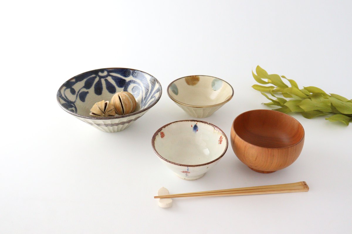 Deep Bowl Blue Arabesque Large | Ramen Bowl Mino ware