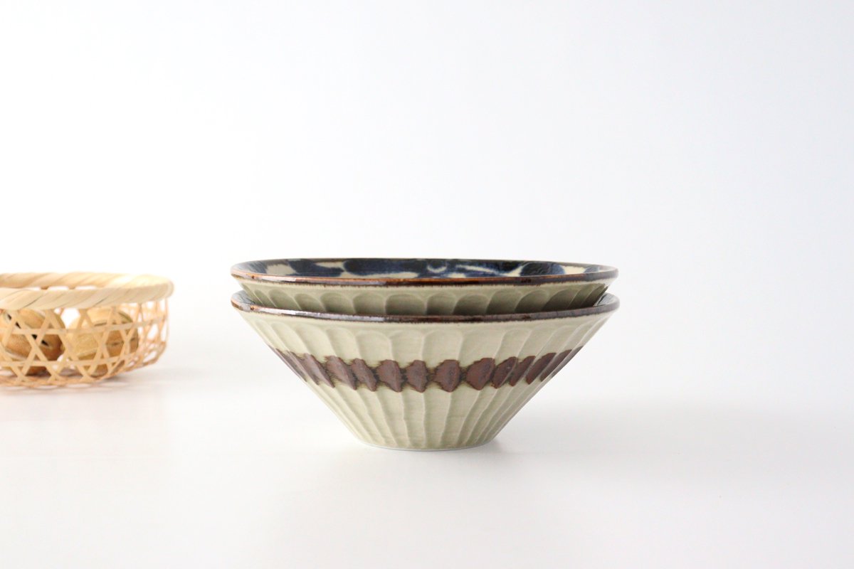 Deep Bowl Blue Arabesque Large | Ramen Bowl Mino ware