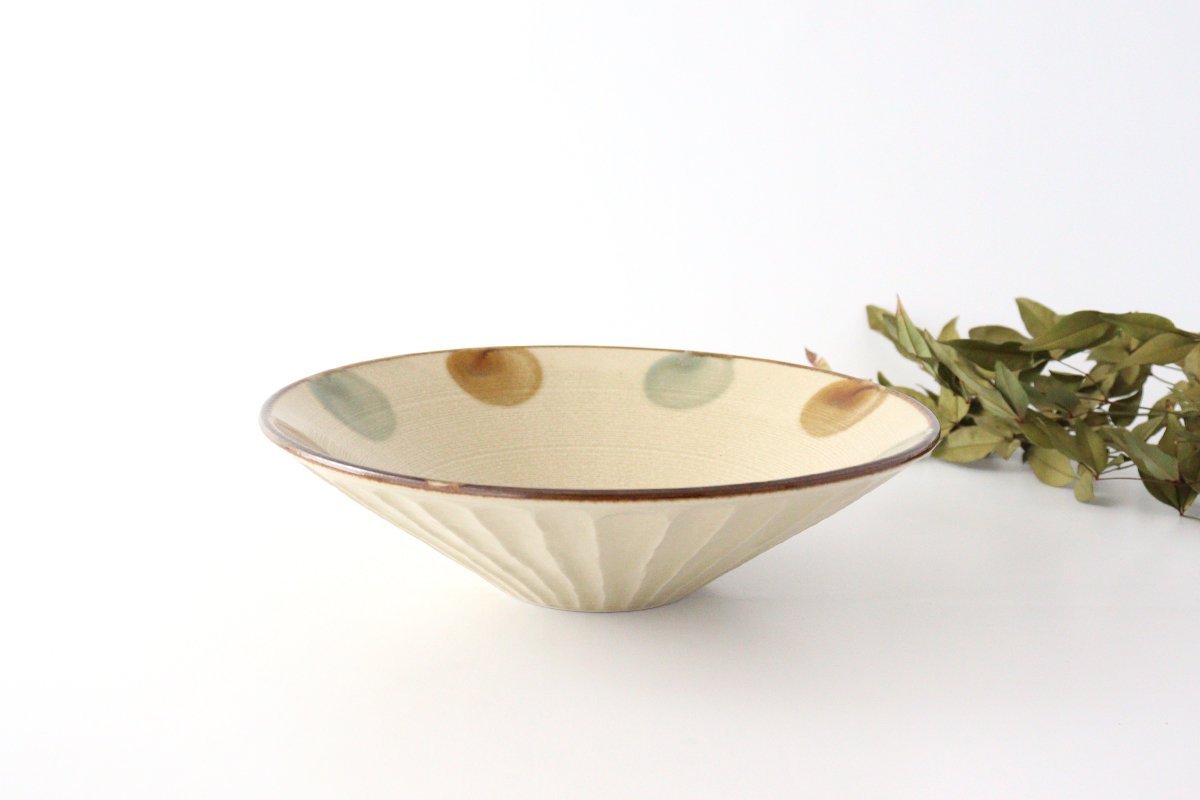 Ryukyu Drop Shallow Bowl | Serving Bowl Mino Ware