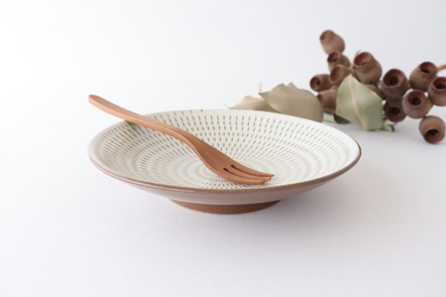 Brown-rimmed Round Plate Tobikanna 18cm/7.1in | Koishiwara Ware